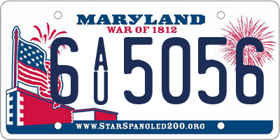 MD license plate 6AU5056