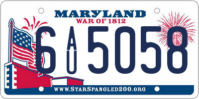 MD license plate 6AU5058