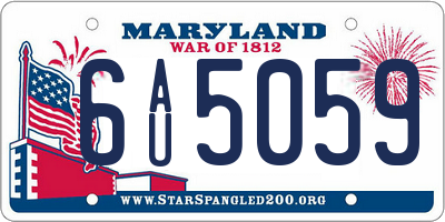 MD license plate 6AU5059
