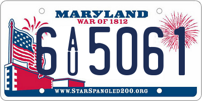 MD license plate 6AU5061