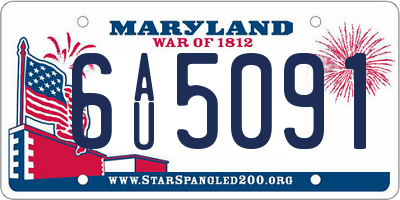 MD license plate 6AU5091