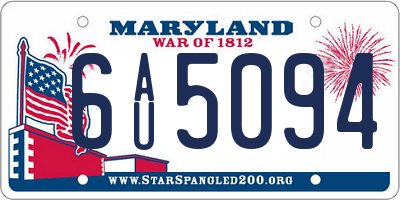 MD license plate 6AU5094