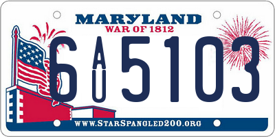 MD license plate 6AU5103
