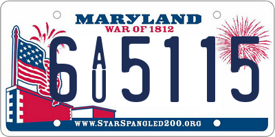 MD license plate 6AU5115