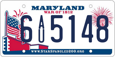 MD license plate 6AU5148
