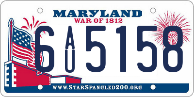 MD license plate 6AU5158