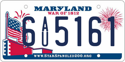 MD license plate 6AU5161