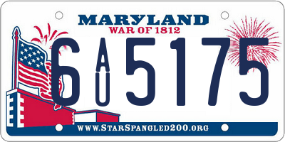 MD license plate 6AU5175