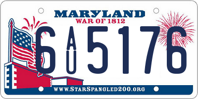 MD license plate 6AU5176