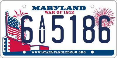 MD license plate 6AU5186