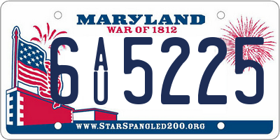 MD license plate 6AU5225