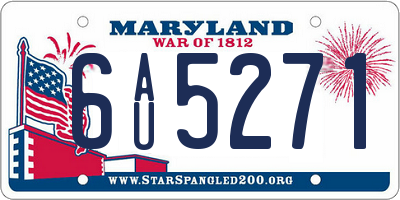 MD license plate 6AU5271