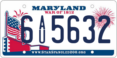 MD license plate 6AU5632