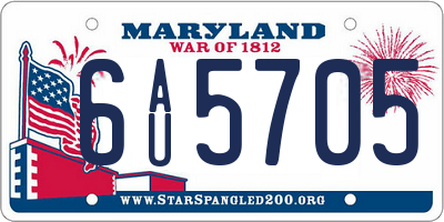 MD license plate 6AU5705