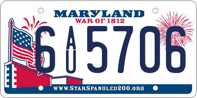 MD license plate 6AU5706