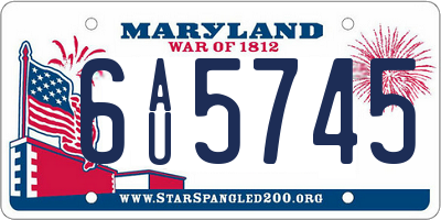 MD license plate 6AU5745