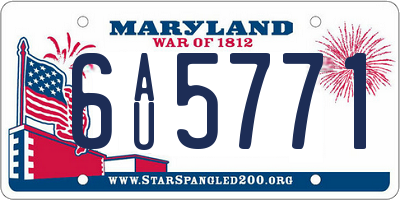 MD license plate 6AU5771