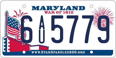 MD license plate 6AU5779