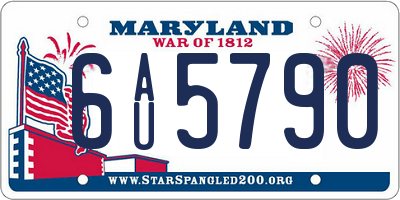 MD license plate 6AU5790