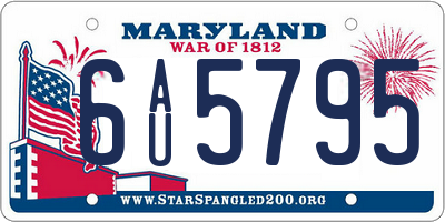 MD license plate 6AU5795
