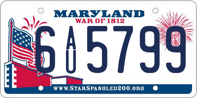 MD license plate 6AU5799
