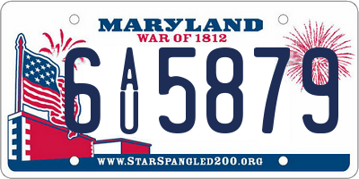 MD license plate 6AU5879
