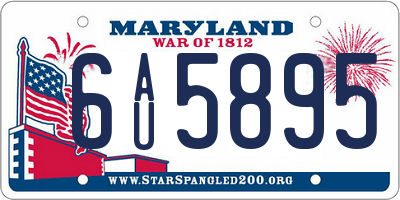 MD license plate 6AU5895