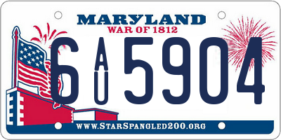 MD license plate 6AU5904