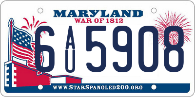 MD license plate 6AU5908