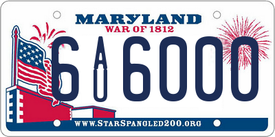 MD license plate 6AU6000