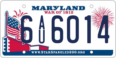 MD license plate 6AU6014