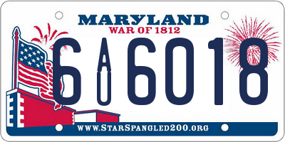MD license plate 6AU6018