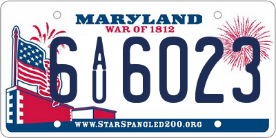 MD license plate 6AU6023
