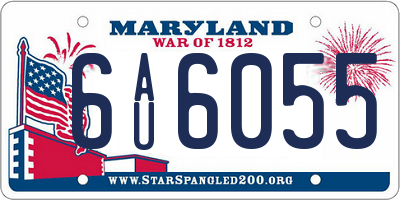 MD license plate 6AU6055