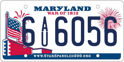 MD license plate 6AU6056