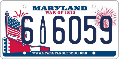 MD license plate 6AU6059