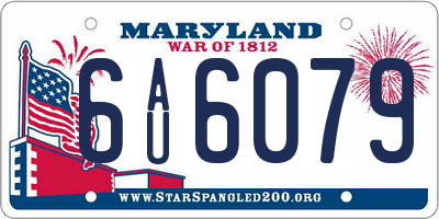 MD license plate 6AU6079