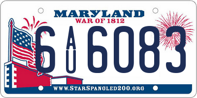 MD license plate 6AU6083