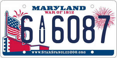 MD license plate 6AU6087