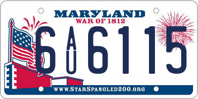 MD license plate 6AU6115