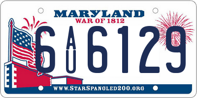 MD license plate 6AU6129