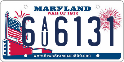 MD license plate 6AU6131