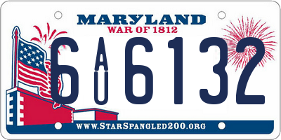MD license plate 6AU6132