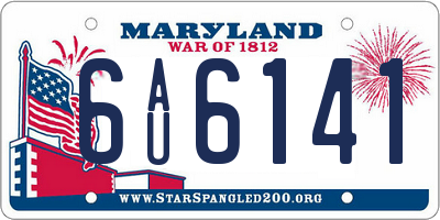MD license plate 6AU6141