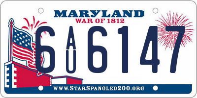 MD license plate 6AU6147