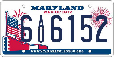 MD license plate 6AU6152