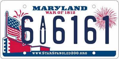 MD license plate 6AU6161