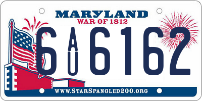 MD license plate 6AU6162