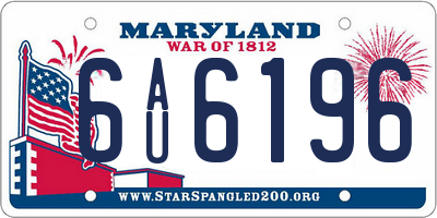 MD license plate 6AU6196