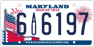 MD license plate 6AU6197
